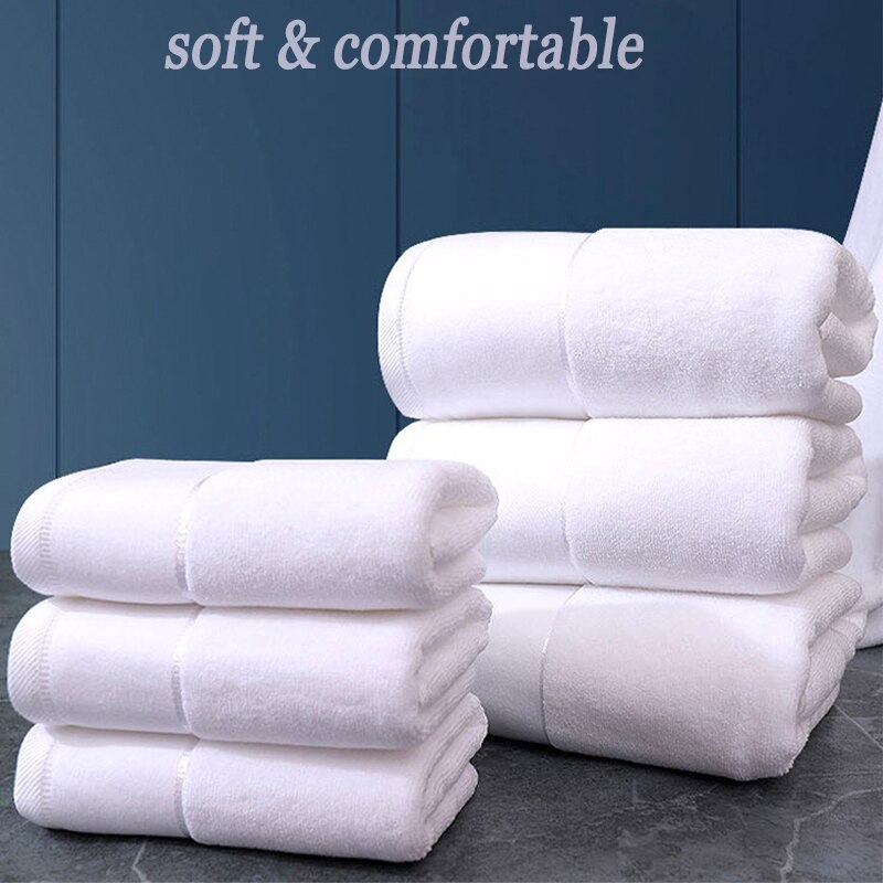 Cotton White Bath Towel Hotel Luxury Solid Color Bathroom Towels Thick Beach Towel Fast Drying Soft High Absorbent Antibacterial