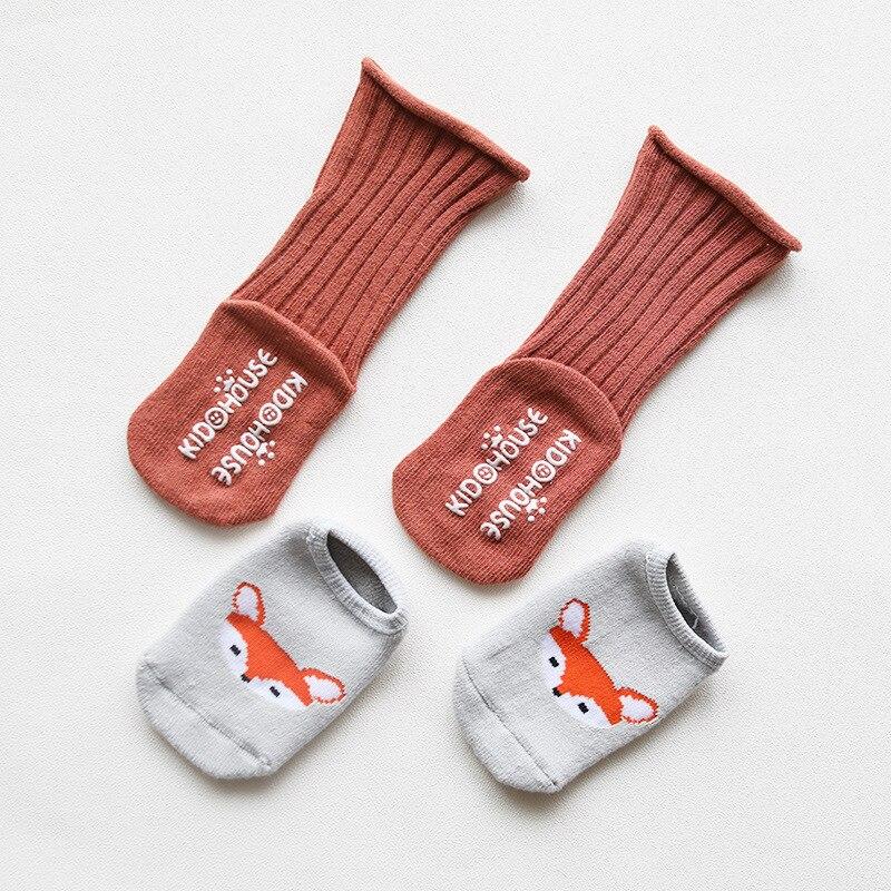 2 Pairs Knie Hohe Baby Socken Neugeborenen Baumwolle Warme Sockings Verdicken Winter Mädchen Baumwolle Cartoon Infant Baby Jungen Socken Anti slip: 2 / 1-3 years old