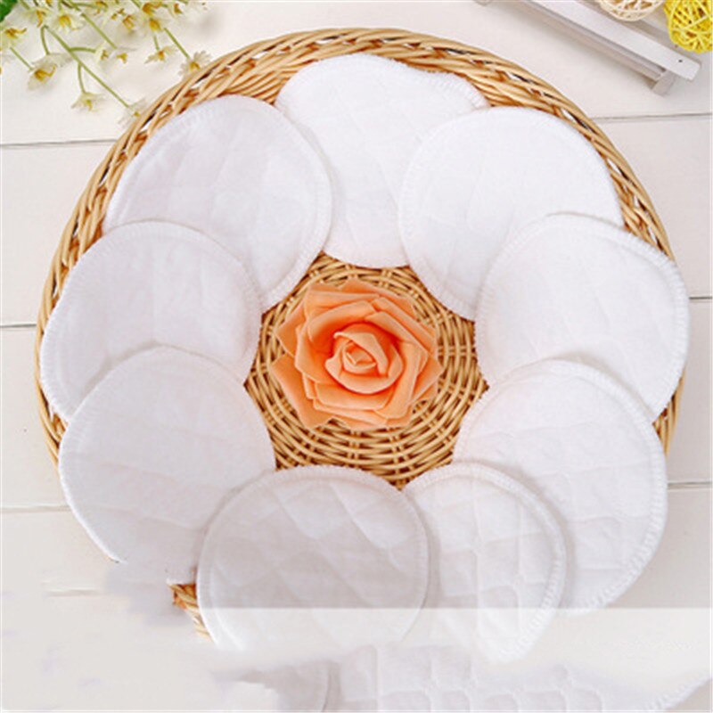 10PCS Baumwolle Brust Fütterung Brust Pad Wasserdicht Waschbar Fütterung Pad Reusable Anti-überlauf Brust Pad Pflege Pads für mama