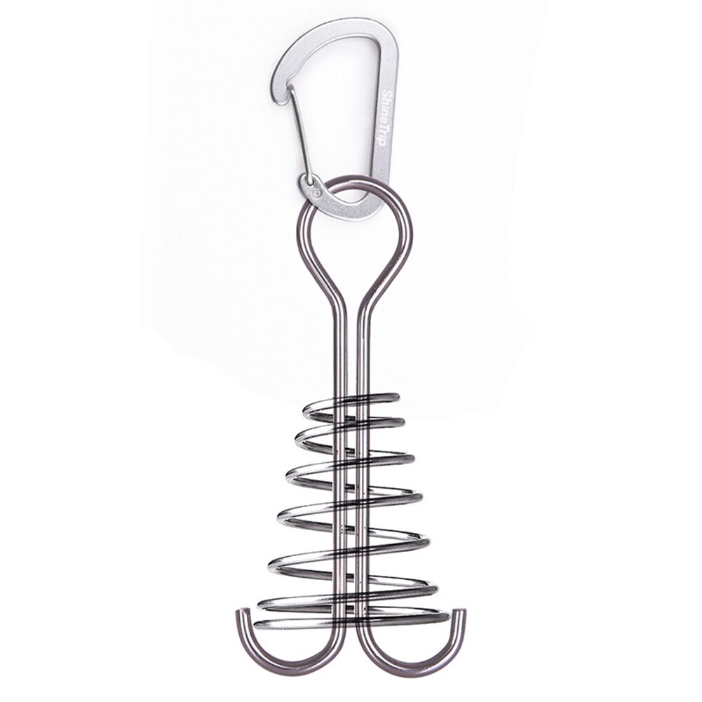 Tienda o toldo a prueba de viento para uso en exteriores, 10 Uds., gancho fijo, hebilla, Tablón, clavos de primavera, gancho fijo, hebilla, accesorios de Camping: Silver B 1pc