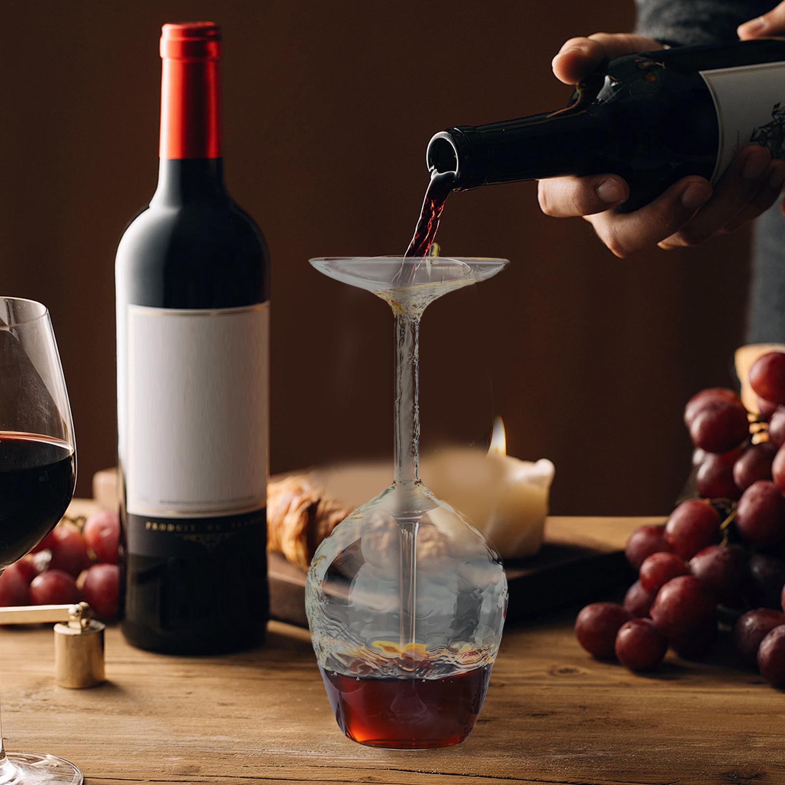 Copa de vino al revés Copa al revés creativa Copa de vino cristalería de divertida cristalería moderna copa de vino invertida