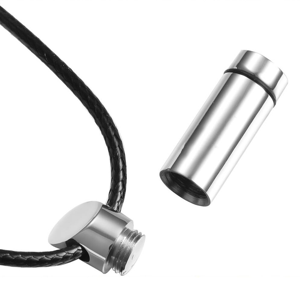 Roestvrij stalen cilinder ketting ashouder urn aandenken hanger crematie gedenkteken sieraden