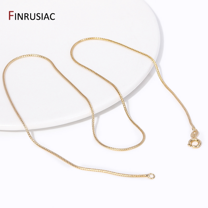 Cadenas de collar chapadas en oro Real de 18 quilates de para la fabricación de joyas, cadenas de latón para la fabricación de collares, accesorios de joyería DIY