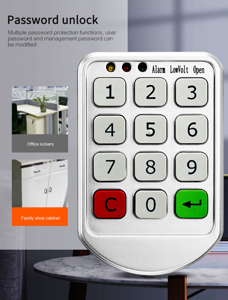 Cerraduras inteligentes para armario, cerradura electrónica con teclado y contraseña, cerradura de código de combinación Digital para armario/puerta, Hogar Inteligente
