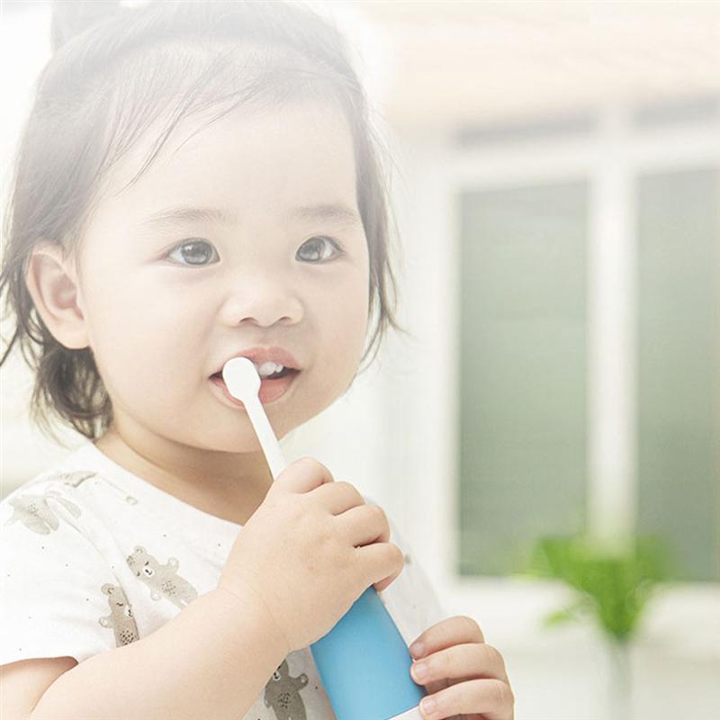 1pc Kinder Elektrische Zahnbürste Mit Zahnbürste Kopf Entzückende Kinder Zähne Pinsel Reinigung Pinsel Blau Farbe
