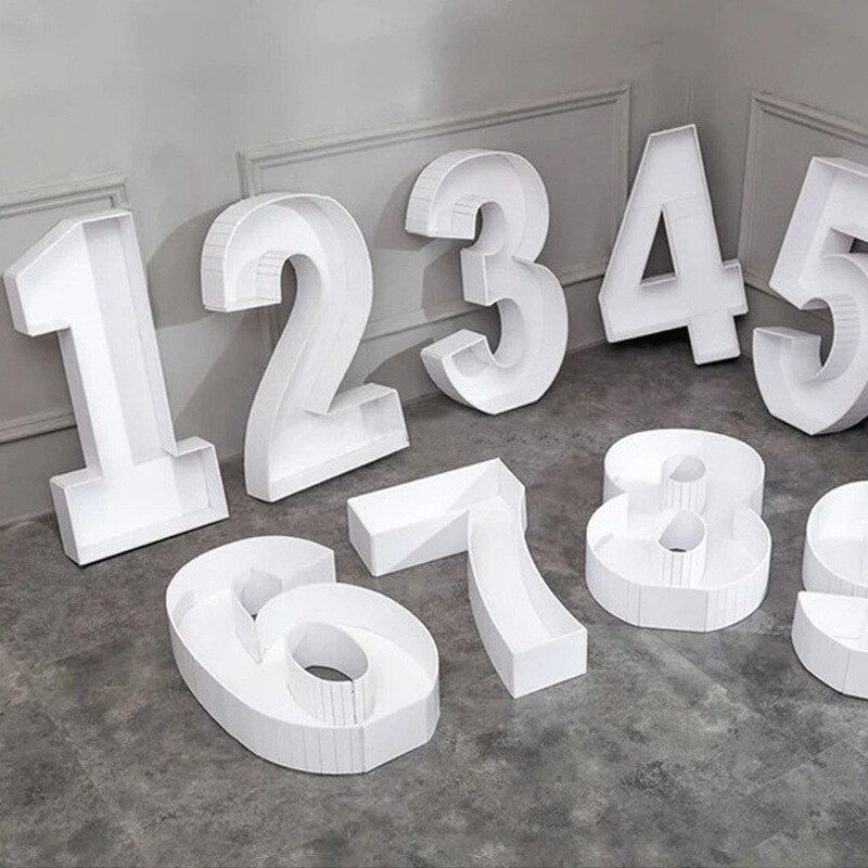 Gør-det-selv 73cm store tal ballon påfyldningsboks ballon stativ fødselsdagsfest dekoration jubilæum baby shower ballon nummer box ramme