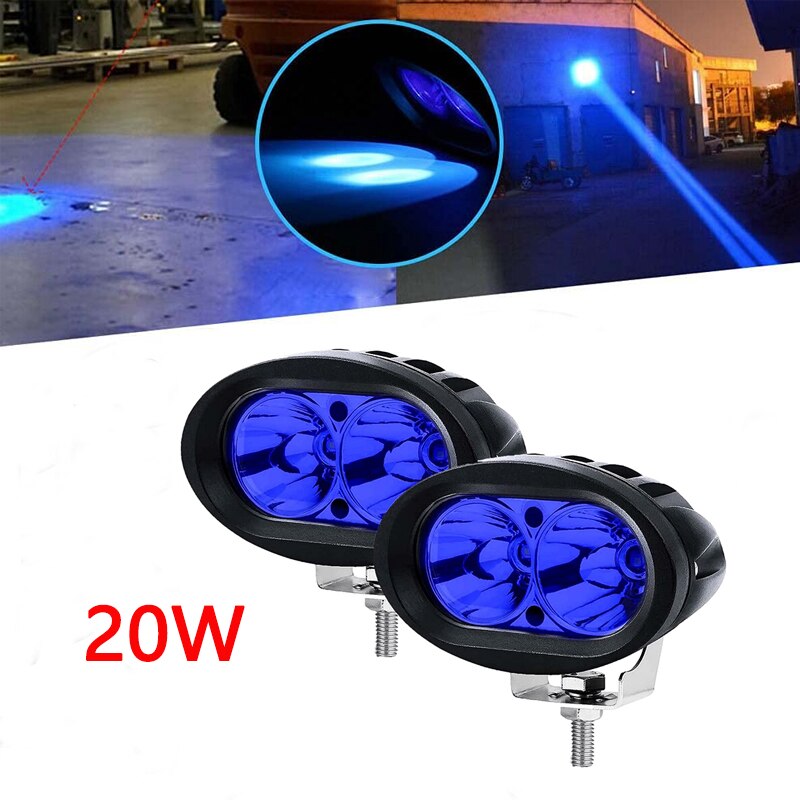 2Stck 20W Oval bilden LED-leuchten 12V warnen Arbeit Lagerbier Licht Scheinwerfer Für Auto Gabel Lkw Sicherheit anzeige Blau Licht