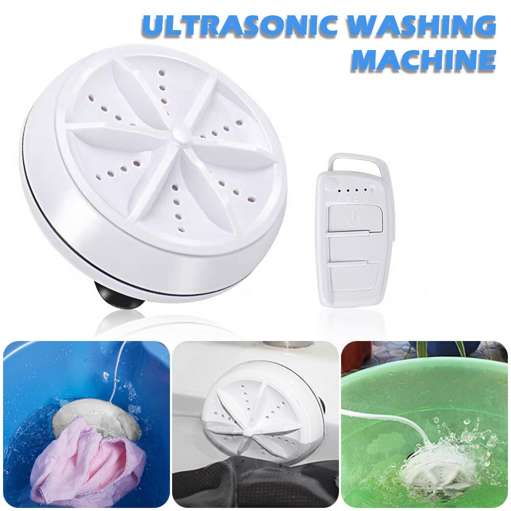 2 in 1 Ultrasonic Turbo Washing Machine Portable Travel Washer Air Bubble Rotating Mini Ultrasonic Washing Machine USB Powered