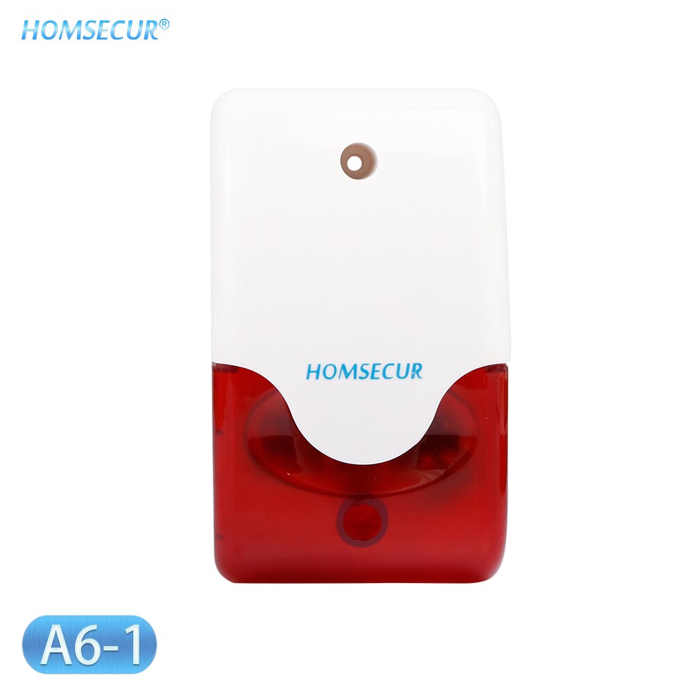 HOMSECUR DIY Wireless&wired 4G/GSM LCD Burglar Intruder Alarm System+IOS/Android APP for Home Security GA01-4G-B/W: Small Flash Siren