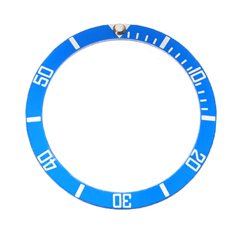 Bisel de plástico para reloj, 4 colores, 38mm de escala, anillo de inserción exterior, Kit de herramientas de reparación de reloj de pulsera, bisel de joyería, caja de relojes: Blue