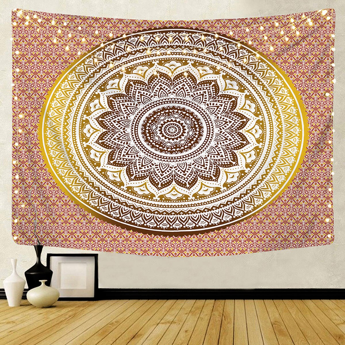 Tapiz de Mandala para colgar en la pared decoración de pared para el hogar, tapices psicodélicos Hippie, tapiz de Luna nocturna, alfombra colgante para pared, novedad de: 1