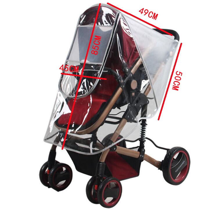 Waterproof rain cover for baby stroller accessories Transparent Windproof raincoat for baby cart Zipper opens Baby Carriages: big frosted