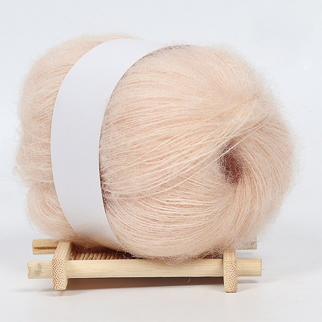 25G Zachte Dunne Mohair Garen Voor Breien Trui Fijne Pluche Wol Haak Garen Hand Geweven Garen Fiber Licht effen Kleur: 18