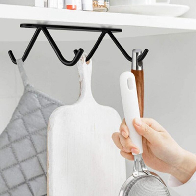 Porte-tasse, ensemble de 2 porte-tasses à café sous l'armoire, porte-tasse en métal avec 8 crochets de suspension pour tasses, tasses à café
