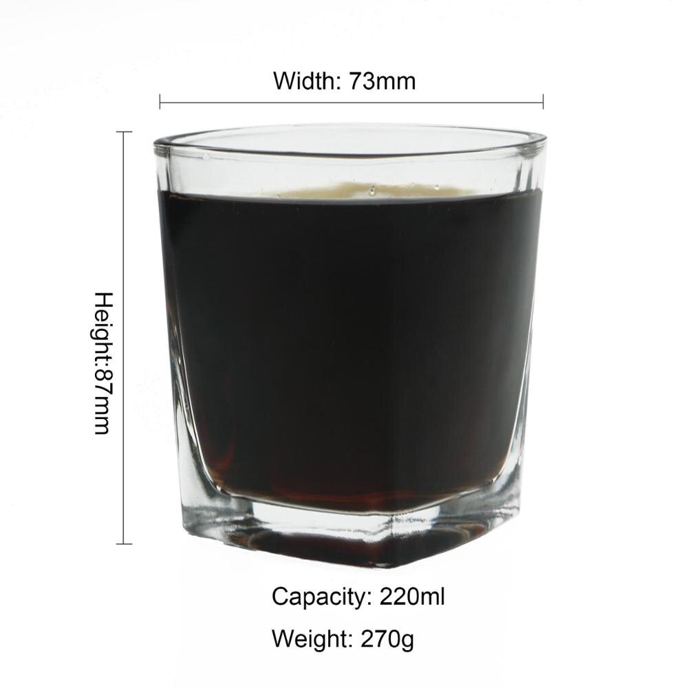 Taza de cristal cuadrada para café, vaso de vidrio para vino, Vodka, Espresso, proteína, café, Whiskey, vidrio térmico, para el hogar y Bar, 1 unidad: Model1