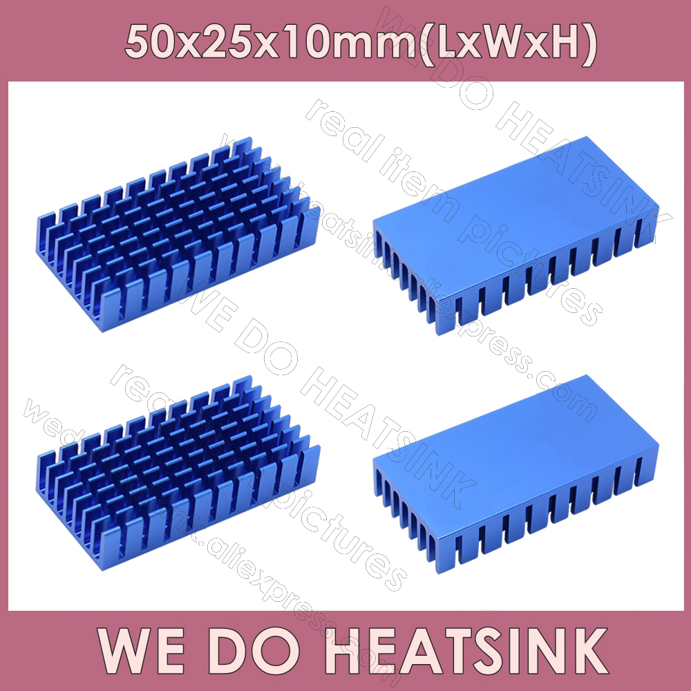 WE DO dissipatore di calore 50x25x10mm senza o con dissipatore termico dissipatore di calore aletta di raffreddamento in alluminio per modulo Transistor IC di potenza LED: 5 millimetri / Black