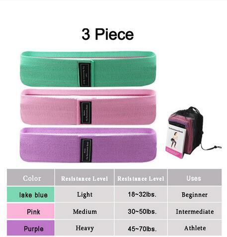 Resistance Bands Fitness Booty Bands 3-Piece Set Fitness Rubber Expander Elastic Band for Home Workout Exercise Equipment