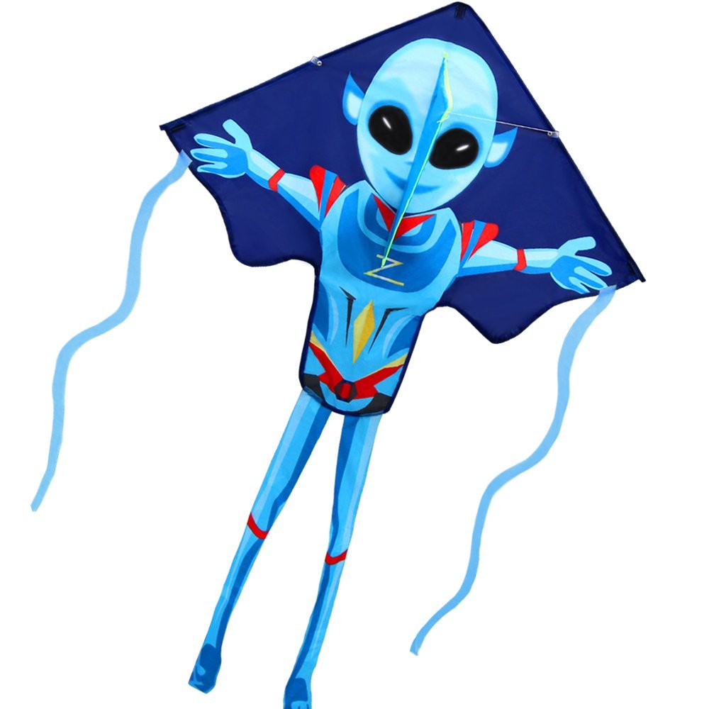 Outdoor Fun Sports Kites For Kids And Adults Large Easy Flyer Mysterious Alien Kites 55Inch X 38Inch With String And Handle