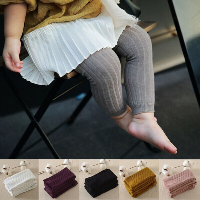Focusnorm Baby Girl Kid Thick Knitted Tights Pantyhose Stockings Strech Sock Trousers