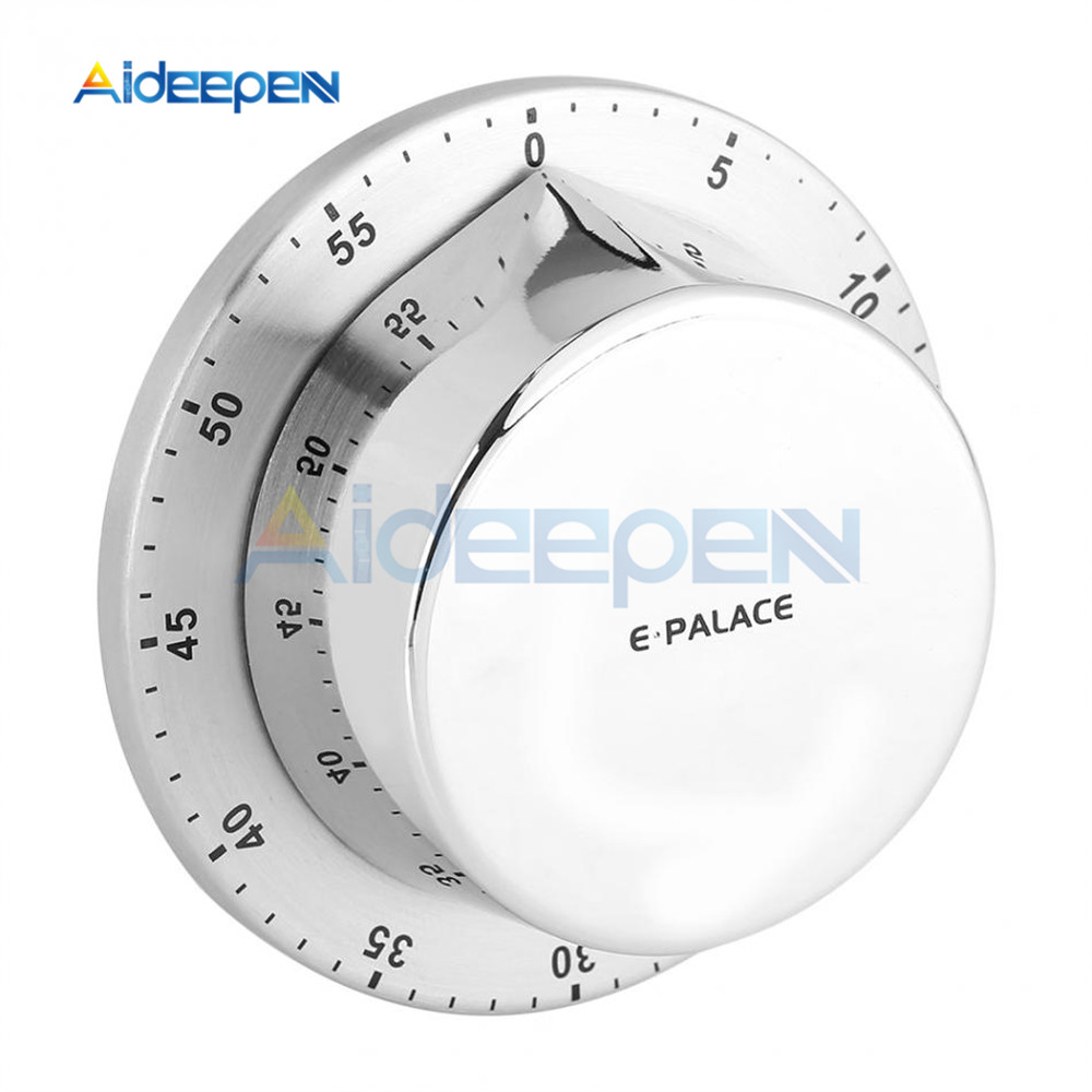 Stainless Steel Kitchen Timer with Magnetic Base Manual Mechanical Cooking Timer Countdown Cooking Tools Kitchen Gadgets