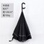 Parapluie inversé Double couche pour femme et homme, à poignée longue, coupe-vent: Black