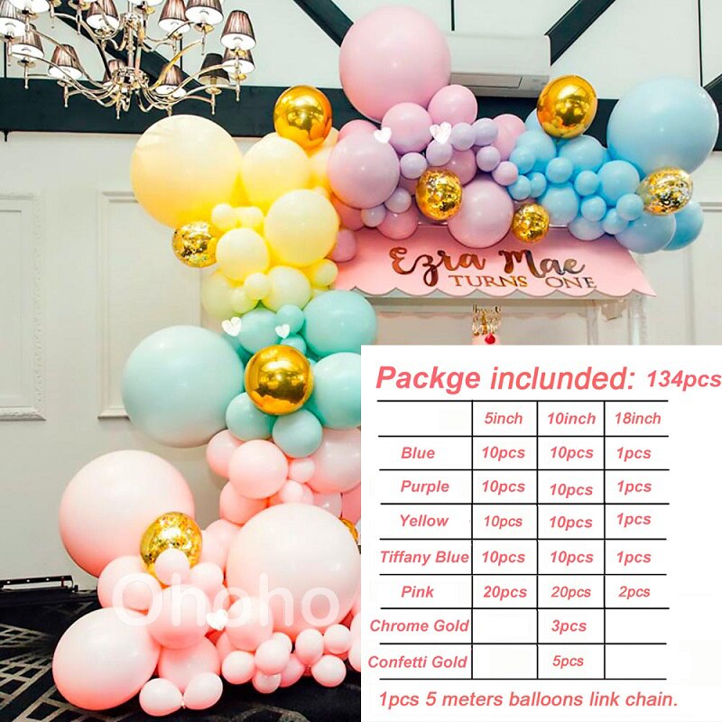 Ohoho Macaron Rainbow Pastel Balloon Arch Kit Kids Birthday Decoration Baby Shower Wedding Unicorn Party Decor Backdrop Globos: balloon arch 3