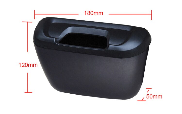 Cubo de basura con apertura abatible para coche, caja organizadora de papel, para oficina y hogar, color negro, ZM56