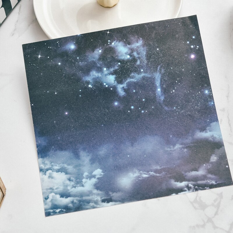 Large Size Retro Romantic Star Sky Material Background Paper Junk Journal Diary Planner Scrapbooking Decorative DIY Craft Paper