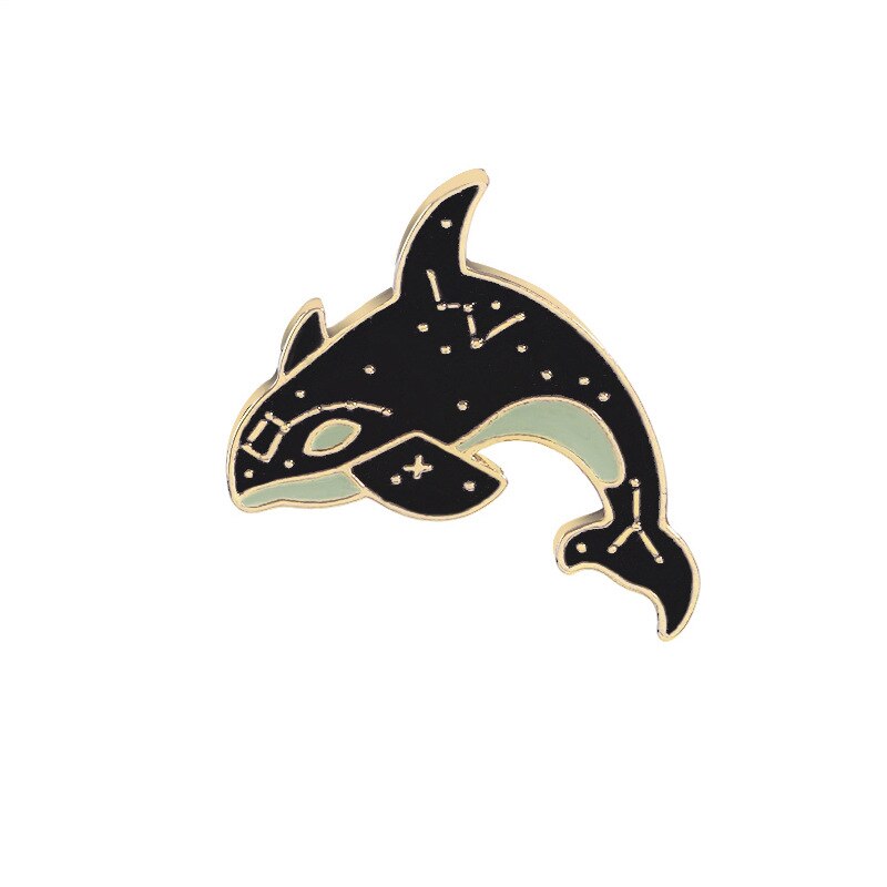 1PC lindo ballena broches de delfines de aleación de pines Punk animales de dibujos animados etiqueta insignias para las mujeres ropa de niñas niños del partido joyería: style 1