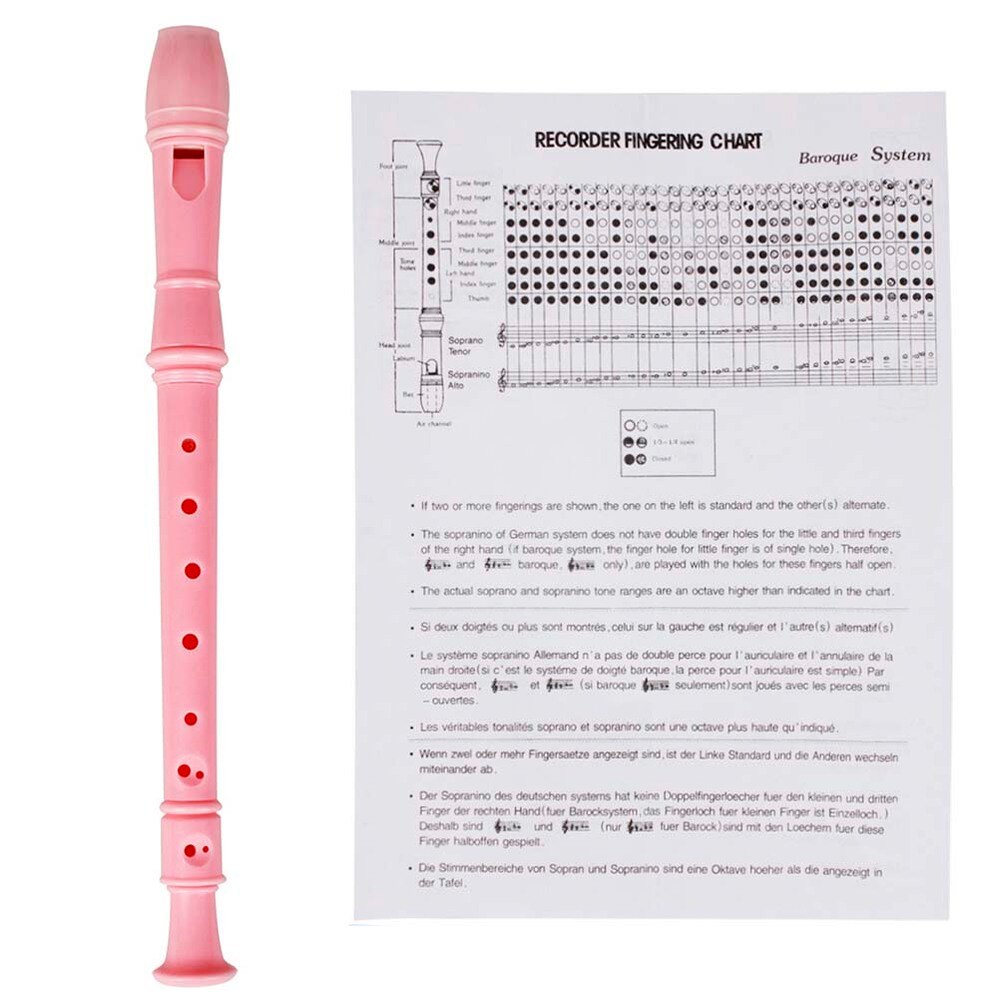 ABS Descant Recorder Flute Beginner Children Music Playing Wind Instruments (Pink): Pink