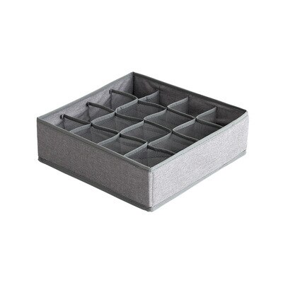 Luluhut 7 gitter bh arrangør 16 24 gitter sokker undertøy oppbevaringsboks garderobe skuff organizer sammenleggbart etui til undertøy: Grå 16 rutenett