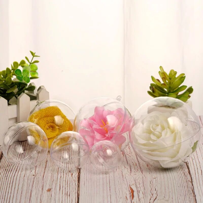 1pcs 20cm Acrylic Transparent Ball Clear Plastic Ball for Wedding Candy Box Favors Bag Year Christmas Tree Decor