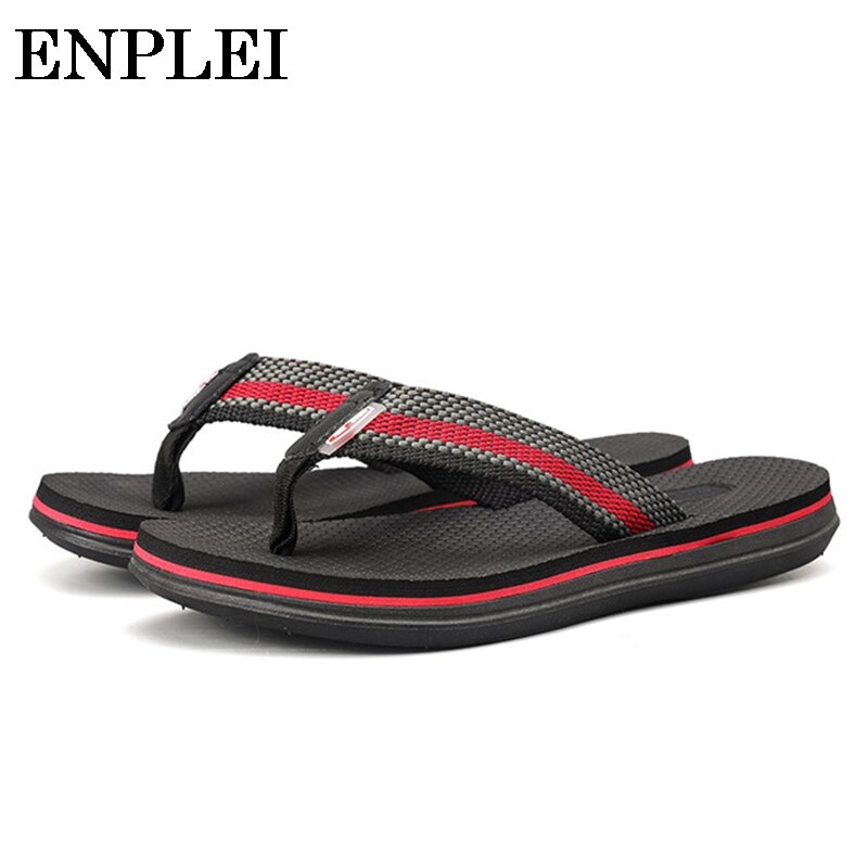 Enplei sandalias Hombre verano Casual Chanclas de playa ligero cómodo hombres Zapatillas de casa clásicas tamaño 39-44: Black / 10
