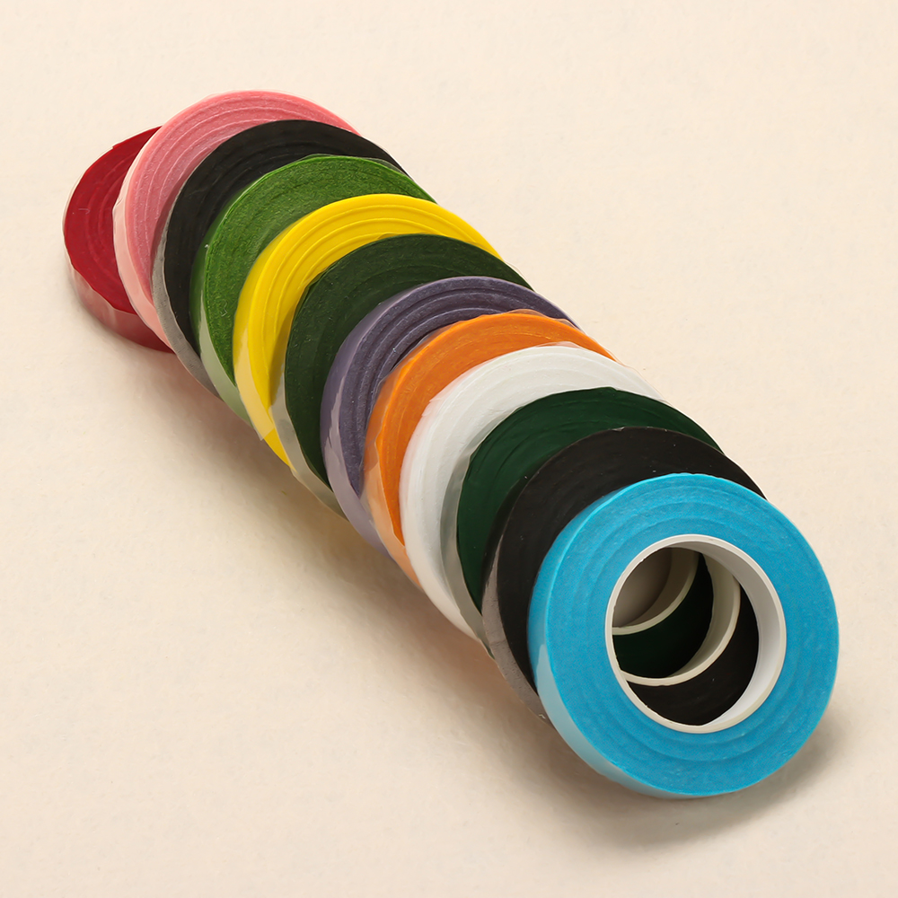 Valentijnsdag 30Yard 12Mm Zelfklevend Papier Tape Bloemen Stem Voor Garland Kransen Diy Ambachtelijke Kunstmatige zijde Bloem Decoratieve