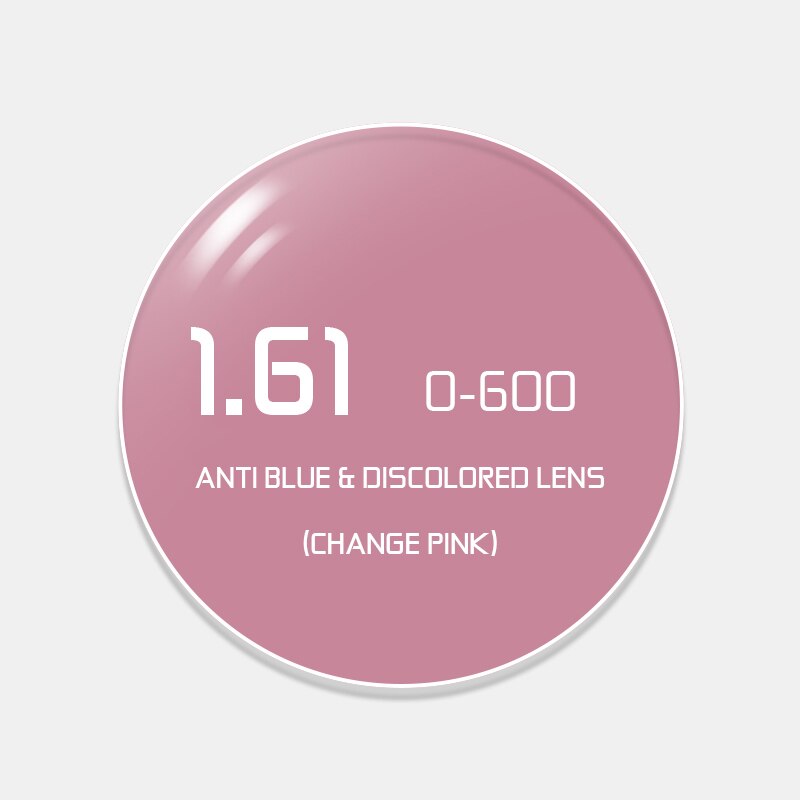 GENTLE KING Polarized Anti Blue Light Blocking 1.56 1.61 1.67 Prescription Discolored Lens Aspheric Glasses Lenses: Discolor Pink 1.61