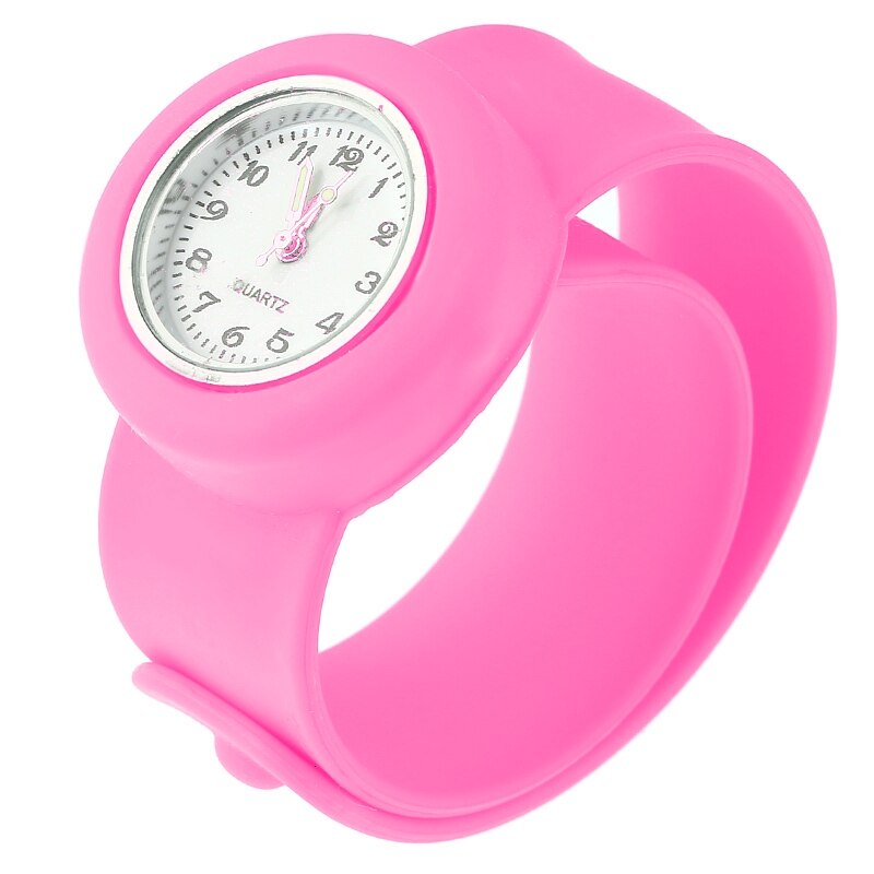 Silicone Slap On Watch boys Sport KIDS Wristwatch girls Small Silicone woman's Children: Pink