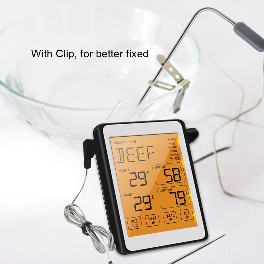 Double Probes Oven Thermometer Kitchen BBQ Meat Temperature Tester Monitor Baking Sugar Digital Electronic Food Thermometers