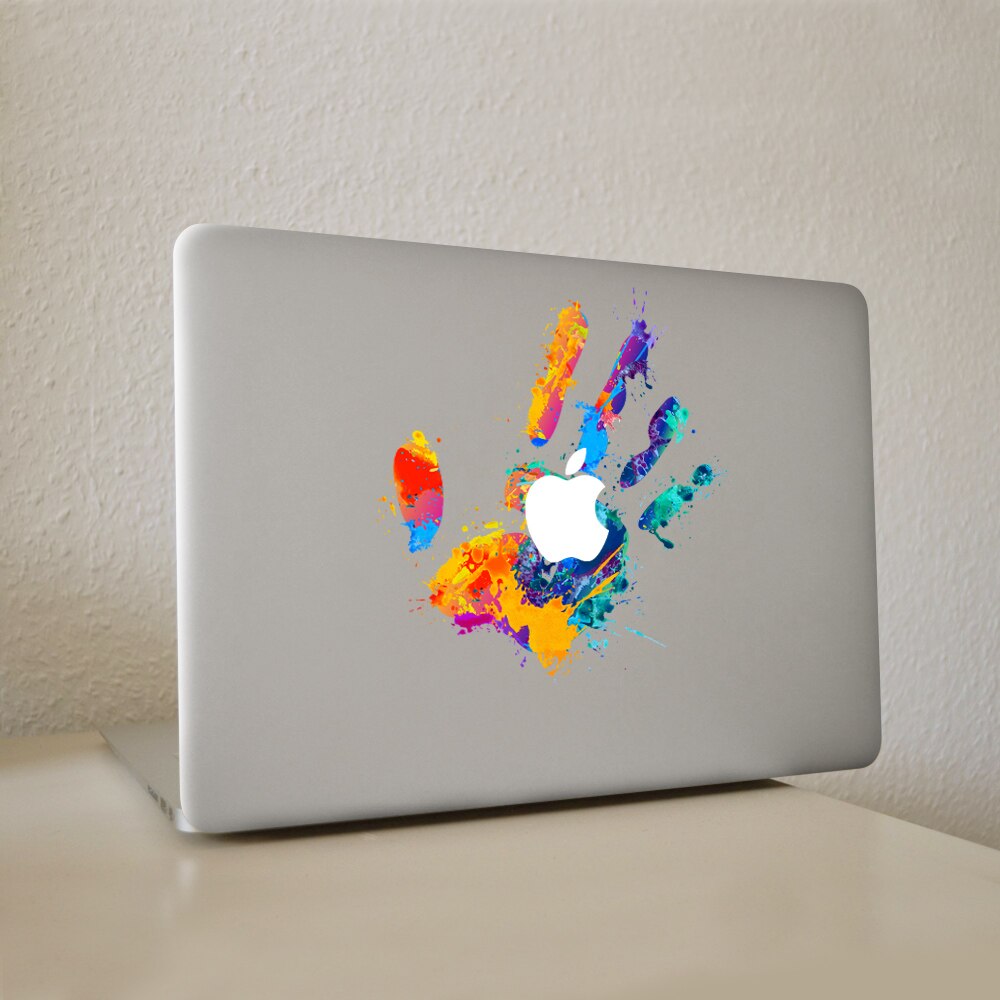 Farvet maling håndprintvinyl mærkat laptop sticker til diy macbook pro air 11 13 15 tommer laptop skin