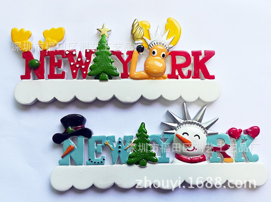 Cartoon 3d Resin Fridge Magnets Canada USA Christmas Festival Year Party Cute Refrigerator Stickers Home Decor Ideas