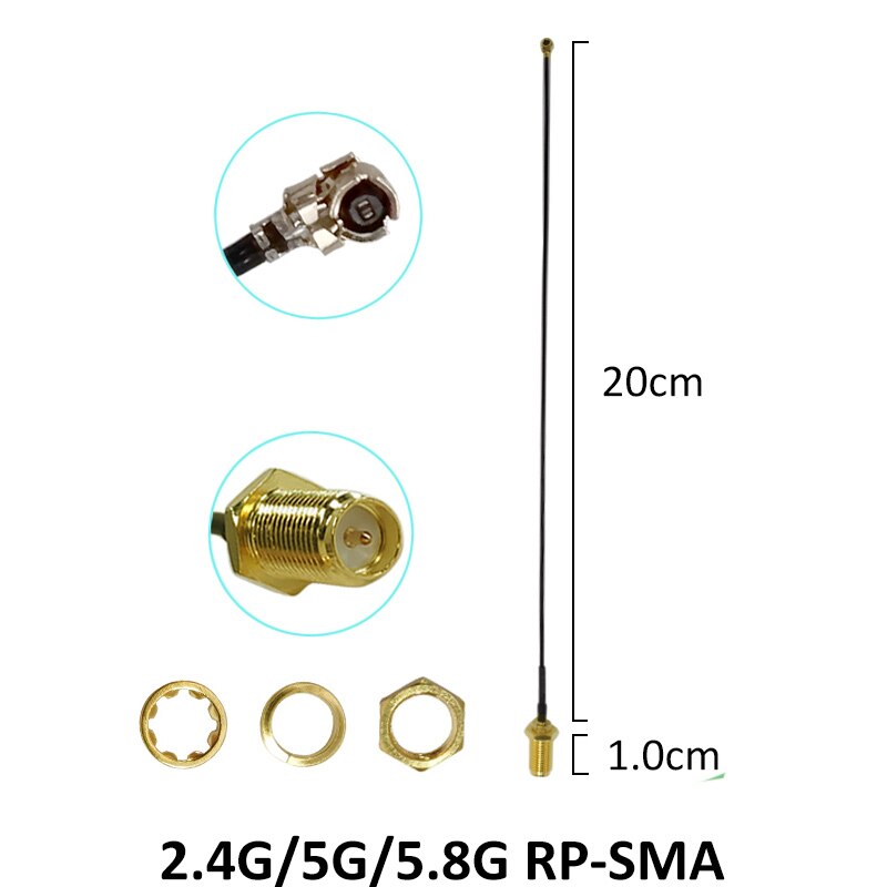 Wifi-antenne 2.4 ghz 5g 5.8g 5 dbi antenne rp-sma mannelijke connector 2.4 ghz antenne wifi-router 2.4g +21cm sma mannelijke pigtailkabel