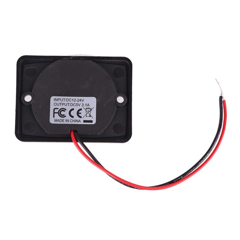 Billaddare dubbel usb 3.1a 12/24v strömadapter vattentät laddare usb-uttag för automatisk motorcykelbuss