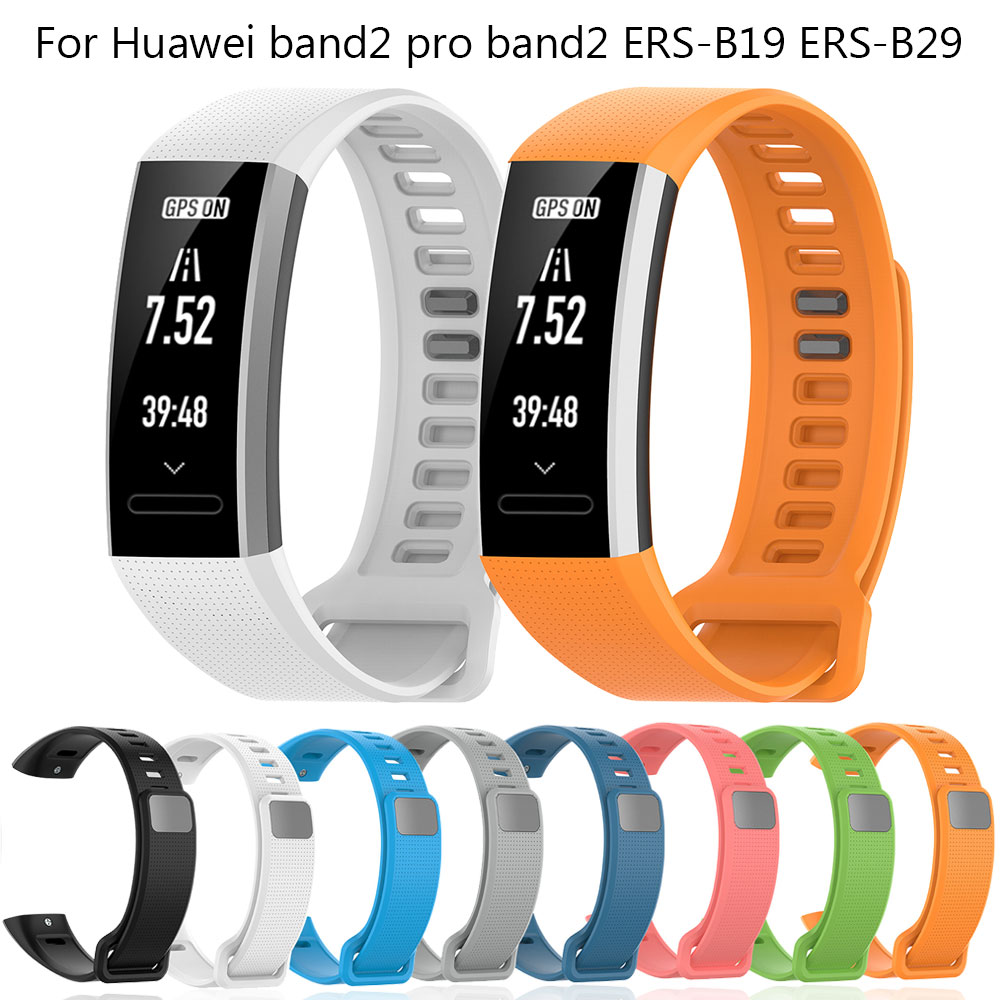 Correa de silicona suave para reloj Huawei Band 2/Band 2 Pro/ERS-B19/ERS-B29, correa de repuesto ajustable