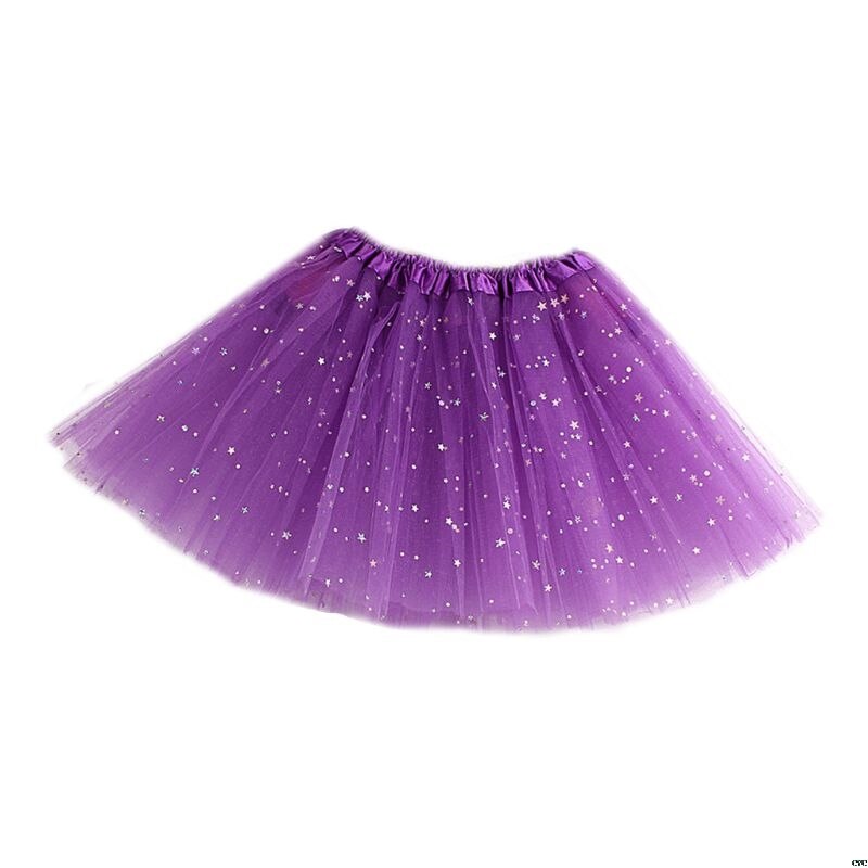 Enfant en bas âge fille Multi couches plissé Tutu jupe couleur unie paillettes or à pois paillettes Ballet jupon Costume Satin bord: 10