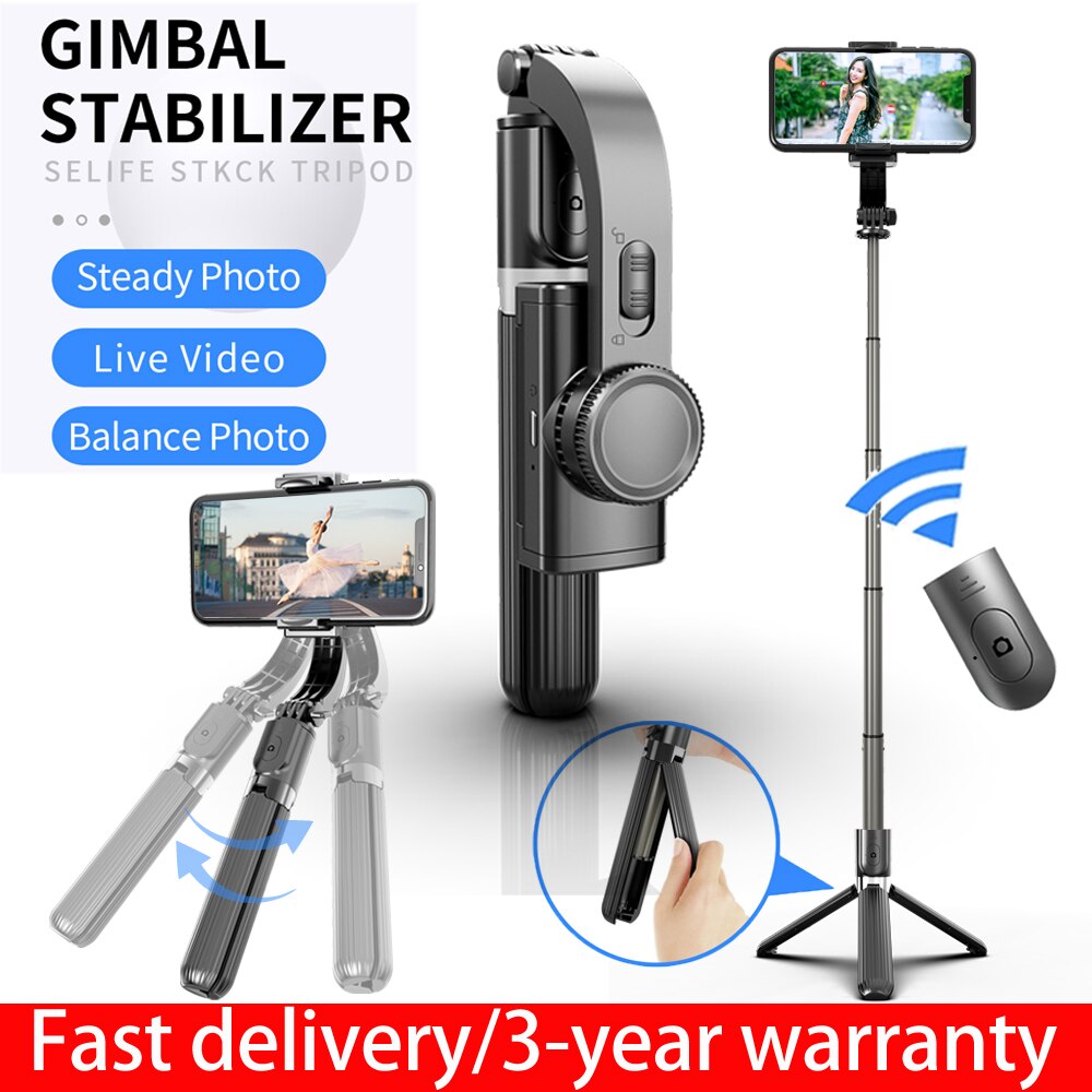 Bluetooth Handheld Gimbal Stabilizer Mobiele Telefoon Selfie Stok Houder Verstelbare Selfie Stand Voor Iphone/Android L08/07
