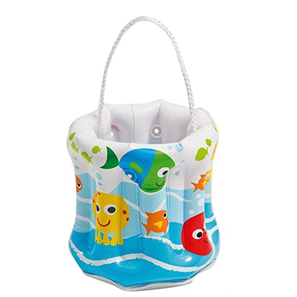 Inflatable Small Bucket Children Inflatable Small Ice Bucket Folding Portable Transparent Hard Bottom Portable Bucket