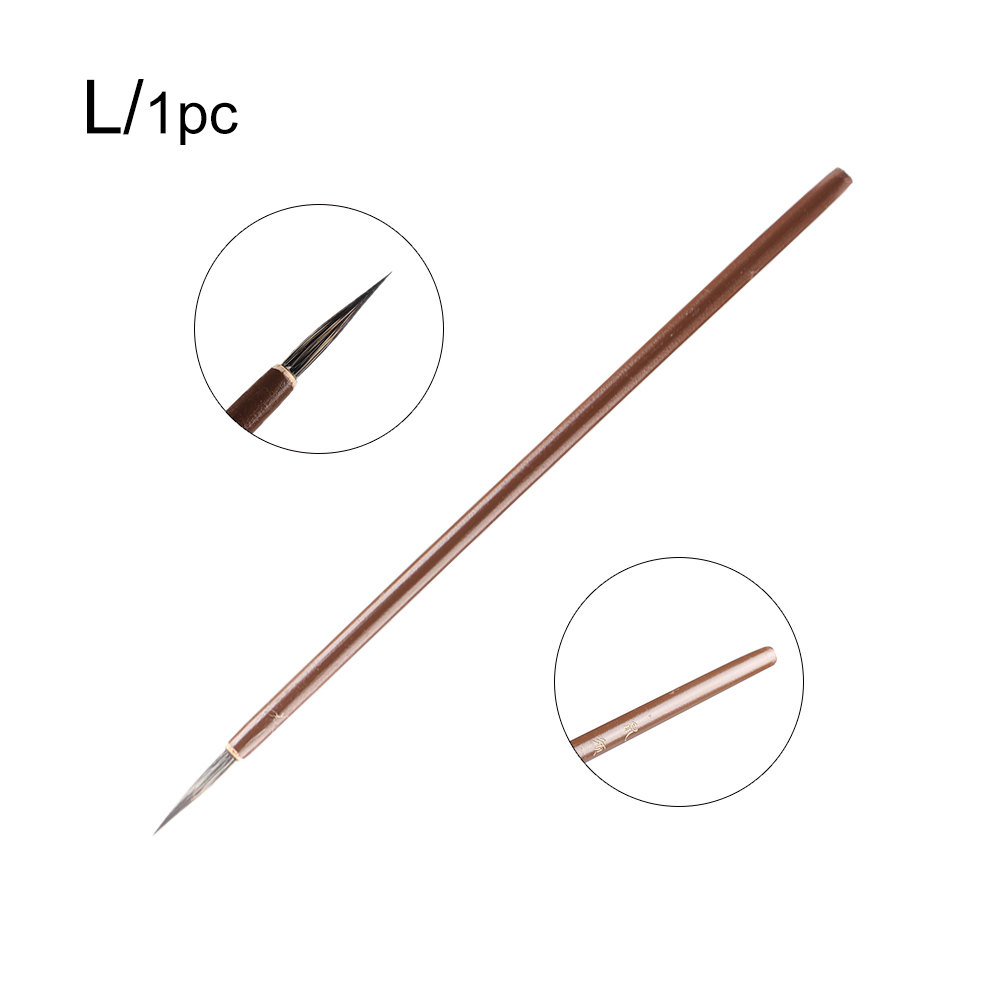1/3 Uds pelo de Nylon bambú eje pintura gancho línea pluma acuarela dibujo pincel caligrafía accesorio pintura arte suministros: 1PC L