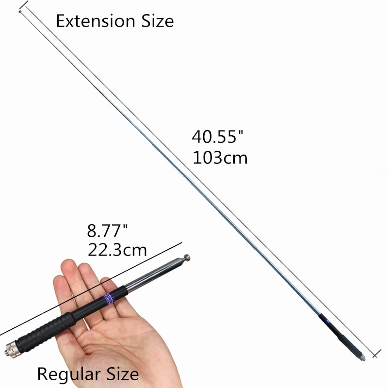 Antenne télescopique de NA-777S à Gain élevé de l'antenne VHF 103-136 MHz de tige de SMA-F de 174 cm pour le UV-5R de Baofeng UV-82 BF888S UV9Rplus talkie-walkie