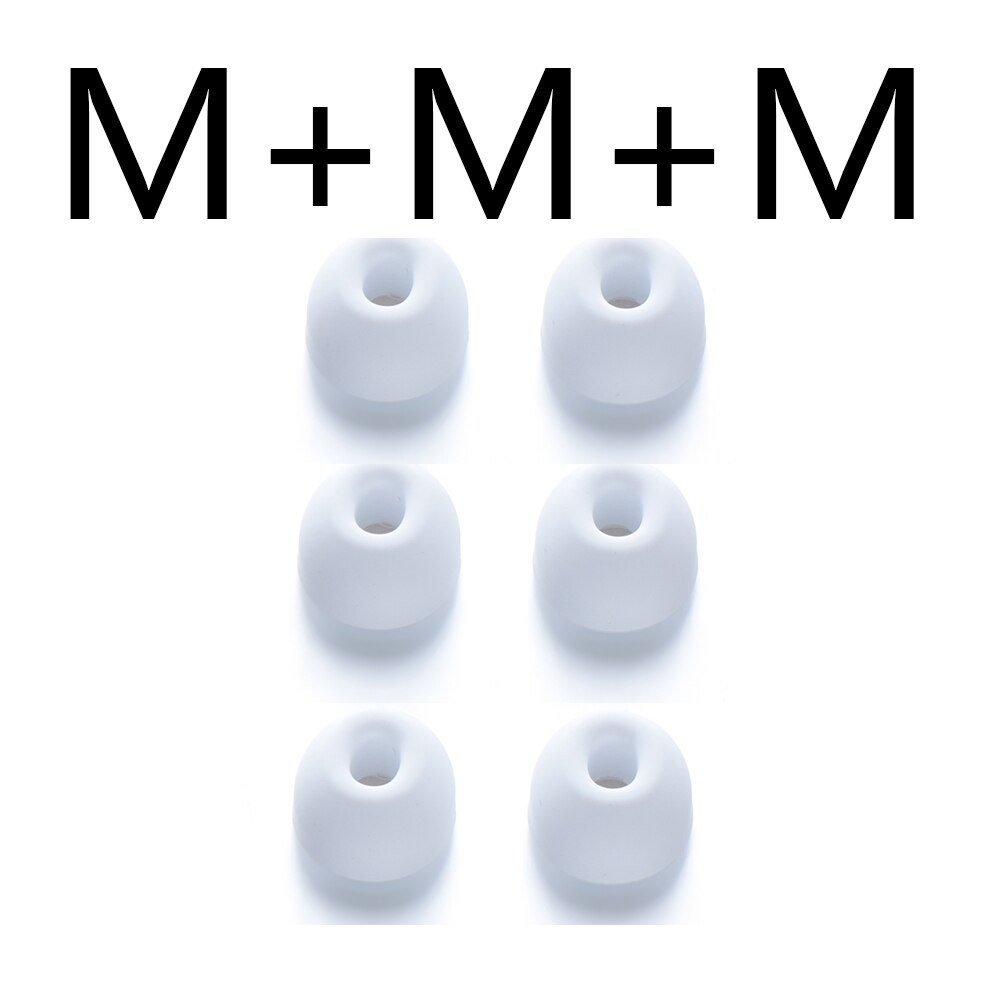 Silicone macio orelha dicas anti deslizamento earbud earplug para airpods pro substituição fones de ouvido eartips capa l m s perfeito se encaixa branco: M(3 pair)