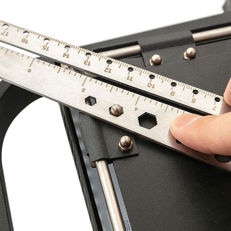 Multifunctional Stainless Steel Tool Scale Office Angle Protractor Straightedge Measuring Tool Gauge Protractor Hexagon