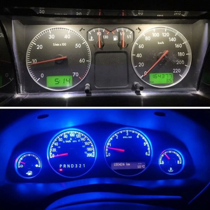 Ampoule Led T5 W3W W1.2W Canbus Led lumières intérieures de voiture tableau de bord indicateur de réchauffement cale Auto Instrument lampe 12V 10 pièces